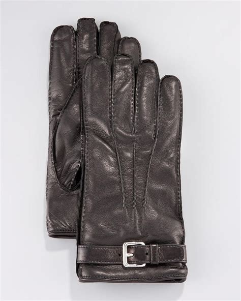 prada leather gloves men